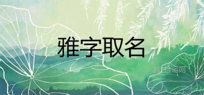 ​雅后面取什么名字好听